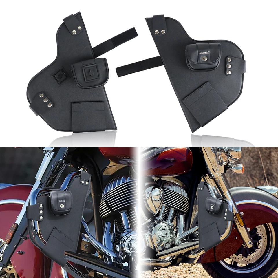 Black Lower Chap Leg Warmer Wind Deflector Fit for Indian Roadmaster Springfield - Imagem 1 de 4