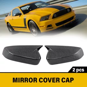 Tapas de cubierta de espejo retrovisor lateral estilo OX negro carbono LF+RH para Ford Mustang 2010-2014. - Imagen 1 de 15