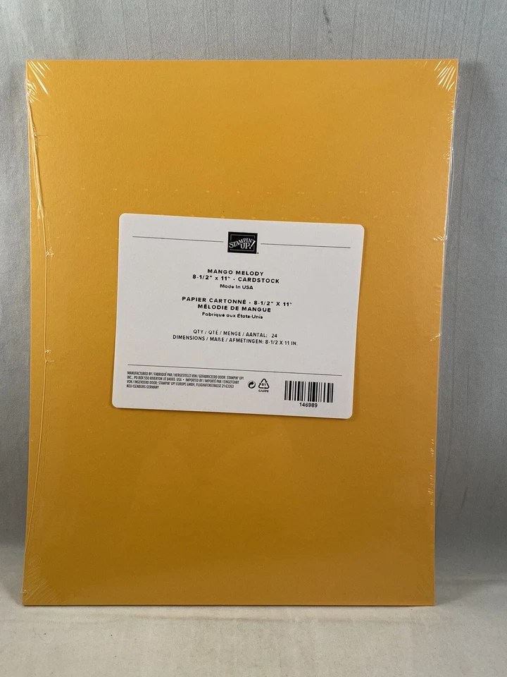STAMPIN' UP! MANGO MELODY cardstock Stampin Up 8.5 X 11 Retired A23