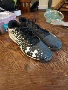 Men’s Under Armour Baseball Cleats Low RM Leadoff Black And White Molded 14 - Picture 1 of 7