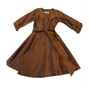 Sara Campbell Designer Dress Silk Shirt Dress Size 6 - Picture 1 of 6