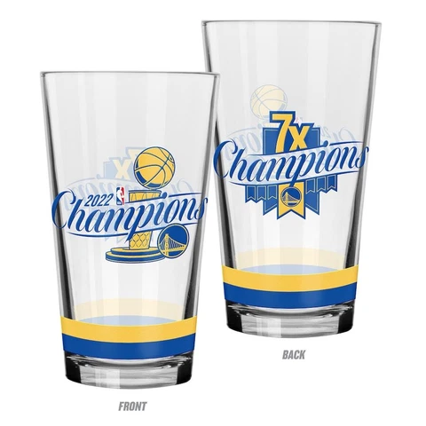 Golden State Warriors 2022 NBA Finals Champions - 2-Piece 16oz. Mixing Glass Set Cover