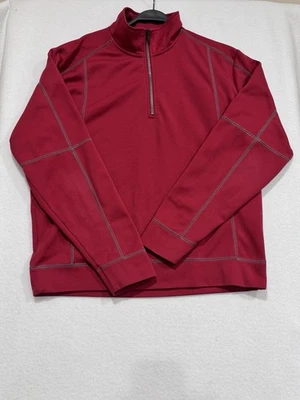 Pullover Clique Para Hombres Golf 1/4 Cremallera Cuello Simulado Rojo Para Hombre Talla Mediana Grande Foto 1 de 4