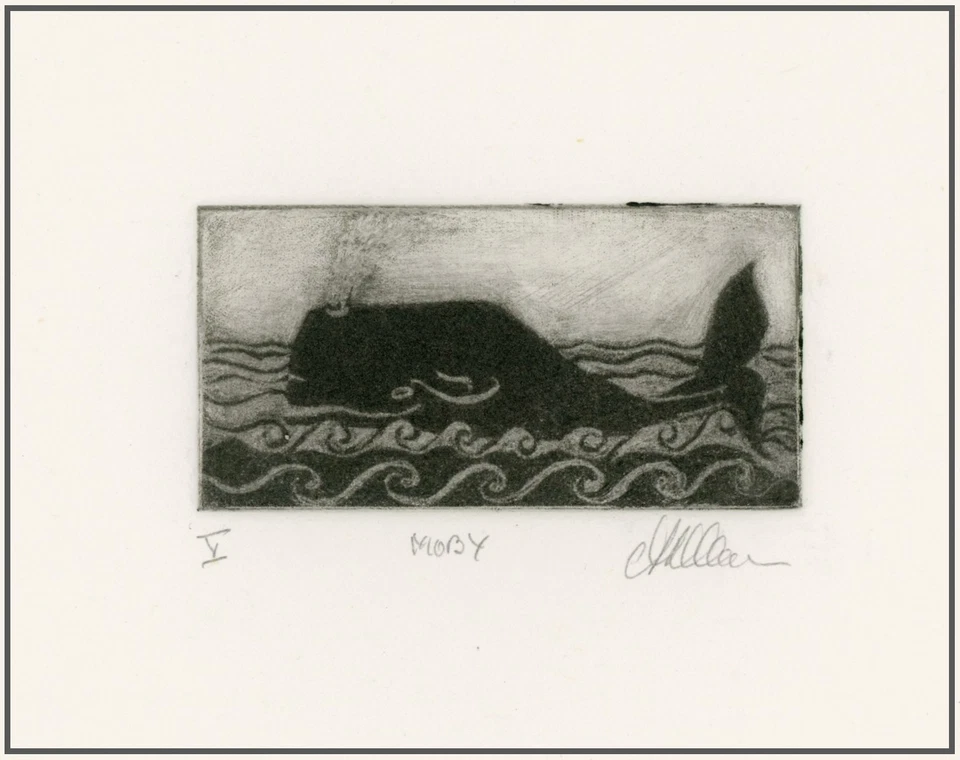 Moby Dick Ballena Original Edición Limitada MEZZOTINT Firmado Numerado Foto 1 de 1