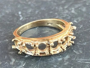 Vintage 14k Solid Yellow Gold Ring Size 7 1/2 3.8Grams Scrap No Stones - Picture 1 of 13