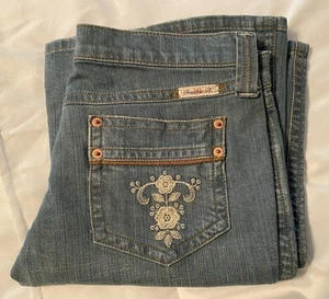 NWT Vintage Frankie B Low Rise Denim Embroidered Flare Jeans Y2K US 6 - Picture 1 of 12