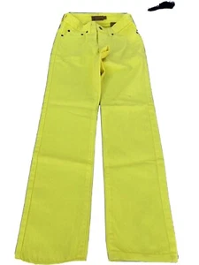 Jeans Solo Unisex Amarillo Brillante Denim 98% Algodón Hecho en EE. UU. Talla 26 **NUEVO - Imagen 1 de 7
