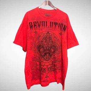 MMA Elite Shirt Mens 2Xl Red Short Sleeve Y2K Pre Owned Goth  - Picture 1 of 7