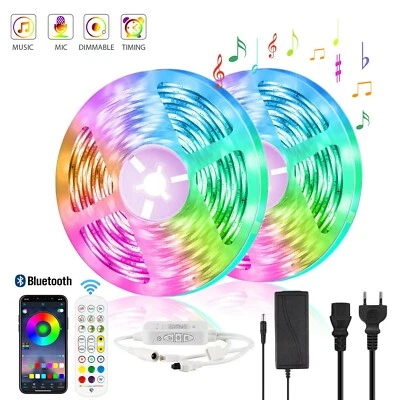 5m-30m RGB LED Stripe Streifen Lichtband Leuchte Lichterkette APP Controller - Bild 1 von 4