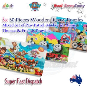 3x Thick Wooden Jigsaw Puzzles 30-Piece Paw Patrol Thomas &Friends Mickey &Minne - Picture 1 of 4