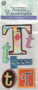 Sandylion Essentials Vintage Monogram "T" 3D stickers 19978 FAST FREE ship! WOW! - Picture 1 of 1