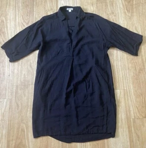 Whistles Tunic Dress UK Size 10 Lagenlook Black Collar V Neck - Picture 1 of 15