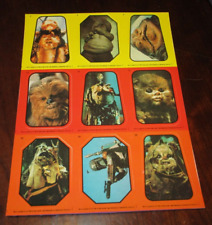 1983 Topps Star Wars Return of the Jedi Series  9 CARD UNCUT PANEL #2-3-4-13-14-