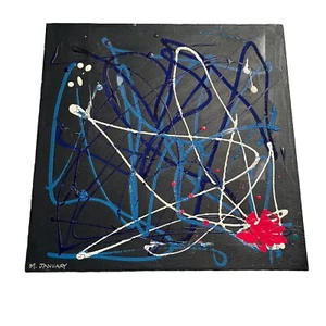Original Acrylic On Canvas Abstract Painting Signed M. January - Bild 1 von 5
