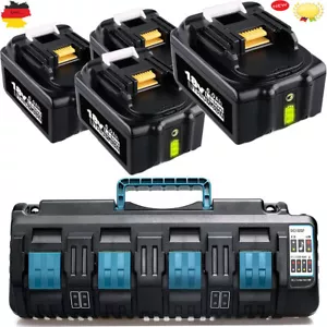 18V 6,0Ah für Makita 4 Fach DC18SF Ladegerät&Akku Set BL1860B BL1850B BL1830B - Imagen 1 de 12