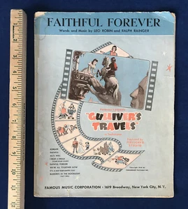 "GULLIVER'S TRAVELS" 1939 Animated Film Sheet Music "Faithful Forever" FLEISCHER - Picture 1 of 5