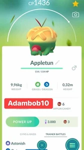 Pokémon Go | Appletun| Trade 20k dust or PTC - Read description - Picture 1 of 1