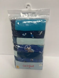 Boy's Cotton Cat & Jack Boxer Briefs, 7 pack NIP, Blue Outer Space, Large 12/14 - Picture 1 of 4
