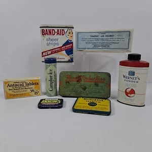 Lote De Colección Latas Médicas Curitas Antiácidos Tampax Ungüentos Polvo Vacío (8) - Imagen 1 de 19