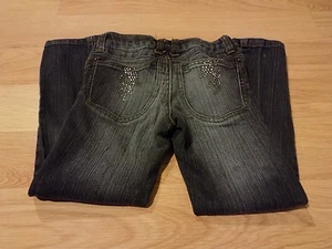 Girls Size 6 Mossimo Supply Skinny Leg Denim Blue Jeans Rhinestone Pockets Bolts - Picture 1 of 4