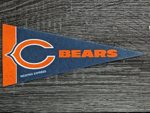 NFL Mini PENNANT FLAG Chicago Bears by Rico/Tag Express 9"x 4” Cover