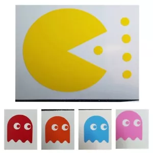 Pacman & Ghost VINYL DECAL ATARI 2600 MIDWAY TAITO ARCADE VIDEO GAME MRS GHOST - Picture 1 of 12