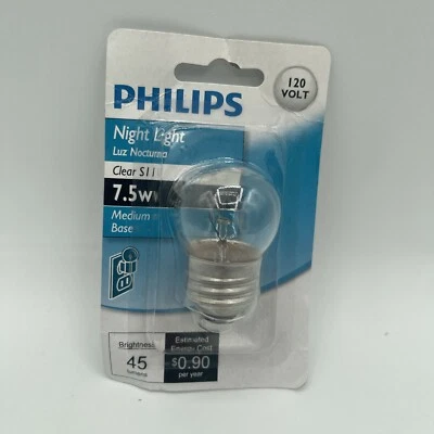 Philips 7.5 W Night Light Bulb Clear S11 Medium Base 45 Lumens 120 V 2800K - 1pk - Image 1 of 2