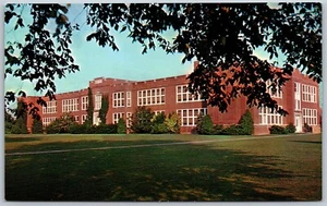 Vtg Delaware DE Georgetown High School 1950s Chrome View Unused Postcard - Imagen 1 de 2