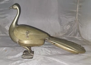 Antique Old Collectible Rare Brass Peacock Shape Betel Box - Picture 1 of 8