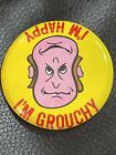 Comic 2 Sided Faced I&#39;m Happy &amp; I&#39;m Grouchy Vintage Pin Pinback 1970s? Clown