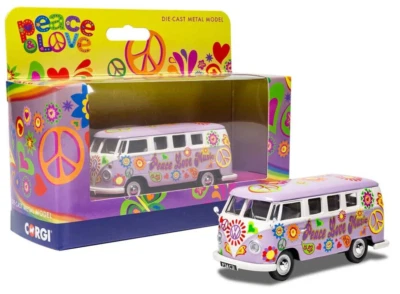 Corgi "Peace Love and Music" 1:43 Scale Die-Cast Volkswagen Campervan CC02730 - Image 1 of 3