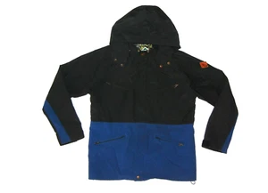 VOLCOM COSTA MESA Blue/Black Nylon RAIN JACKET Surf Windbreaker Hike Coat Men M - Picture 1 of 9
