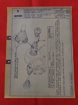 Ferrari Circolare Tecnica Schema Montaggio Semiassi 365gt 2+2 - Immagine 1 di 4