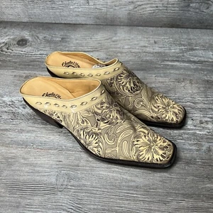 Vintage Lucchese Charlie Horse Women’s 7.5 Western Mule Booties Heels NEW - Picture 1 of 8
