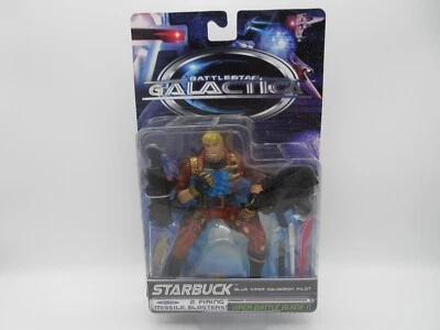 Battlestar Galactica STARBUCK PILOTO ESCUADRÓN VÍBORA AZUL [Trendmasters, 1996] Nuevo en paquete Foto 1 de 4