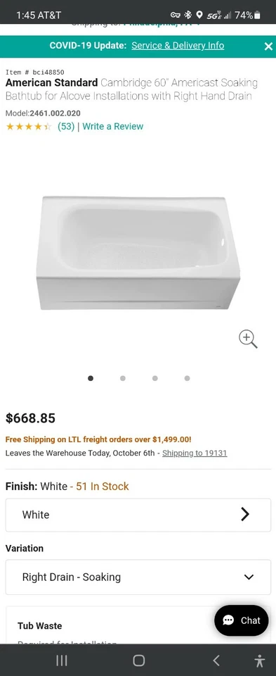 American Standard 2461002.020 - Image 1 of 1