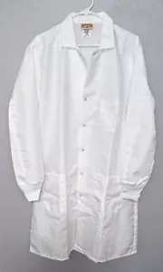 Red Kap Medical Lab Coat Unisex Size M Reg White Long Sleeve 3 Pocket Jacket New - Picture 1 of 8