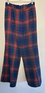 70's / 80s Vintage Plaid Bell Bottom Plaid Pants Womens Madison Approx 28 X 30 - Picture 1 of 17