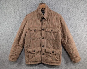 Obey Brown Check Plaid Padded Flannel Country Hunting Shacket Jacket M - Picture 1 of 12
