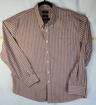 Dockers Blue Button Up Long Sleeve Shirt Collared  Men's Size  2XL Kaki & Maroon - Image 1 of 4