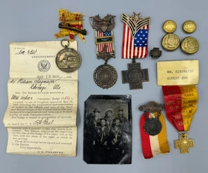 c 1900 ID'd Lot SPANISH AMERICAN WAR - US NAVY Rare WEST INDIES CAMPAIGN MEDAL - Imagen 1 de 24