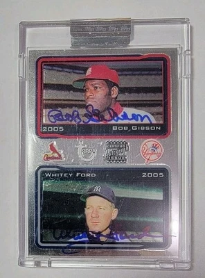2005 Topps Retired Signature Cosigners Bob Gibson/ Whitey Ford #CS-GF Autograph  - Image 1 of 2