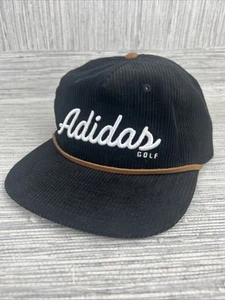 Adidas Golf Cord Collegiate Black/Brown Strapback Hat - Picture 1 of 12