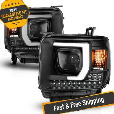 Anzo Black U-Bar Projector Headlights for 15-16 GMC Sierra 2500 HD Foto 1 de 4