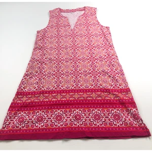 Lands' End Tank Top Tunic Dress Medium Cotton Above Knee Length Pink MINT - Picture 1 of 9