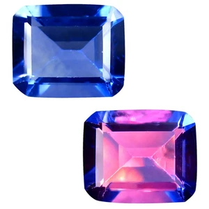 5.00 ct Phenomenal Octagon (11 x 9 mm) Brazil Color Change Fluorite Gemstone - Picture 1 of 3