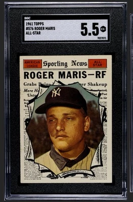 1961 Topps All Star - Roger Maris #576 SGC 5.5 EX+ | FRESH GRADE🧼 - Image 1 of 3