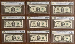 9 PC LOT $2 2017A FEDERAL RESERVE NOTES NEW YORK PCGS 66PPQ FR#1941-B CLOSE S/Ns - Picture 1 of 2