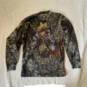 Mossy Oak Moisture Mgt realtree camo green long sleeve screen printed shirt sz M - Picture 1 of 7