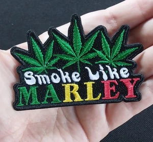 Licensed Bob Marley SMOKE LIKE MARLEY Jamaican Rasta Reggae Iron On Patch - Picture 1 of 5